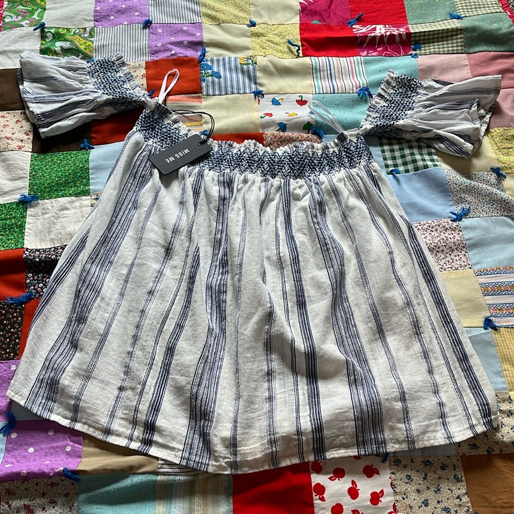 Miss me 100% cotton off the shoulder top